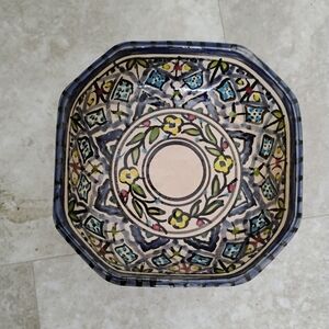 Artisan Ceramic Bowl with Floral Motif